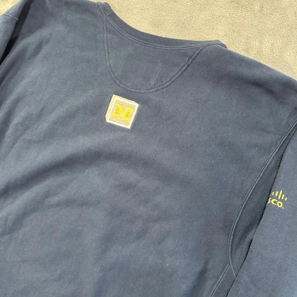 Vintage Champion Sweatshirt Mens XL Reverse Weave Michigan Wolverines Blue Navy